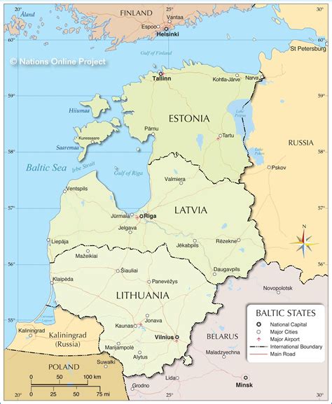 países bálticos mapa